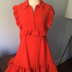 Max Mara SPORTMAX  Red-Orange Short Sleeve Dress Size  IT 42 runs small US 6